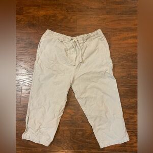 Mountain Lake Tan Capris with Drawstring Waist